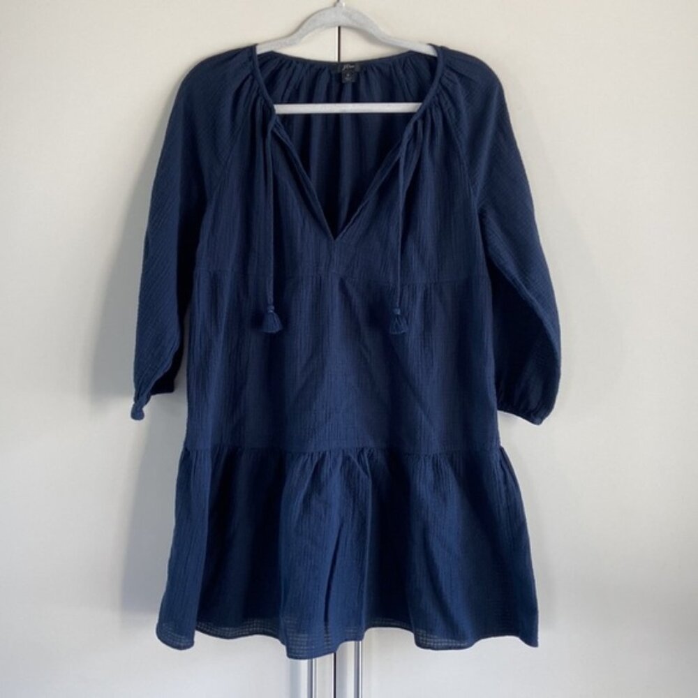 J. Crew Tiered beach tunic in crinkle cotton